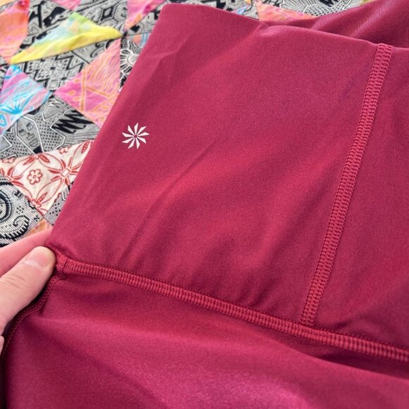 Athleta Ultra High Rise Elation Shine Tight 2XL Extra Large Decadent Red NWT - Picture 4 of 8